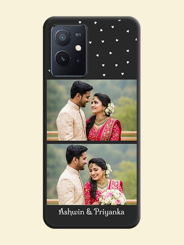 Miniature Love Symbols with Name on Space Black Custom Soft Matte Back Cover - iQOO Z6 5G