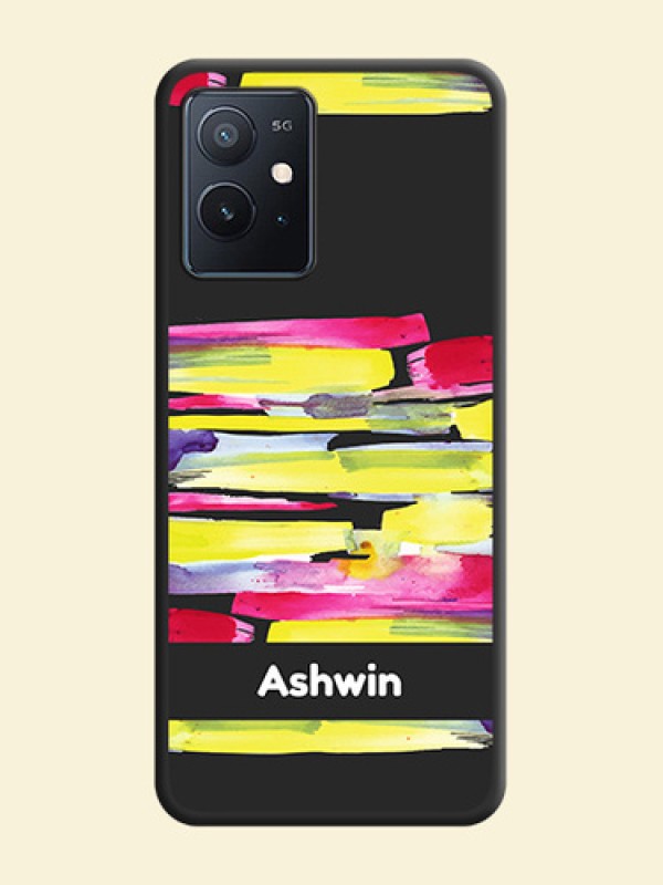 Brush Coloured on Space Black Personalized Soft Matte Phone Covers - iQOO Z6 5G