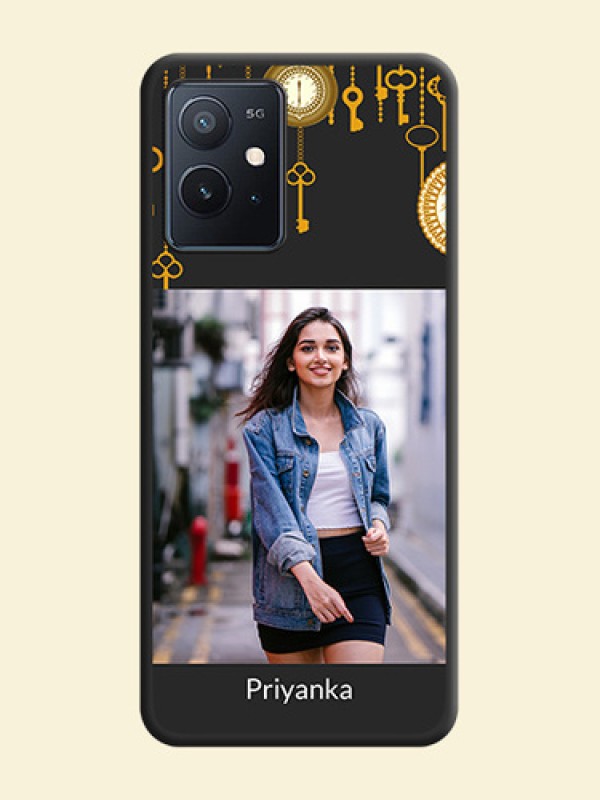 Decorative Design with Text on Space Black Custom Soft Matte Back Cover - iQOO Z6 5G