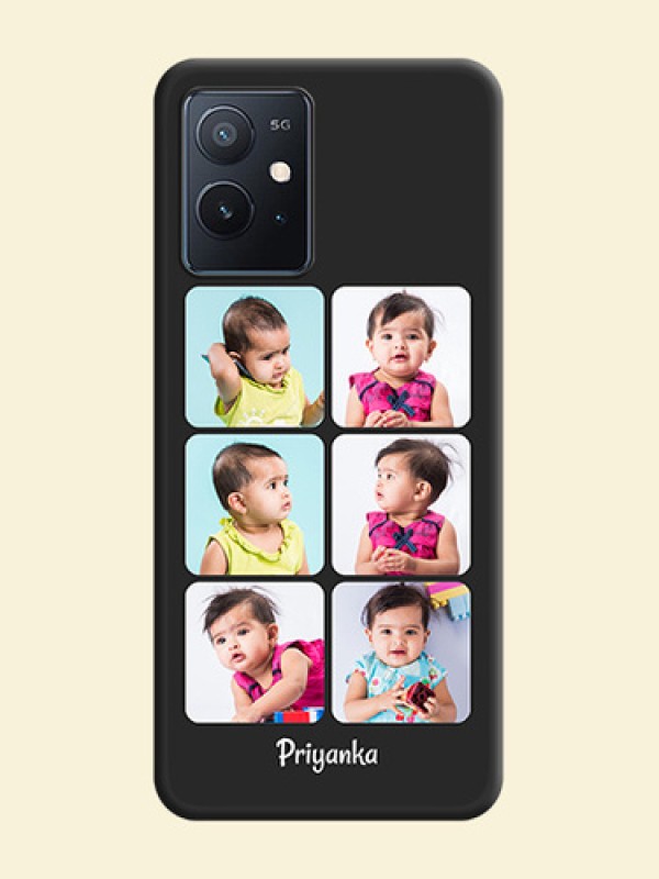 Floral Art with 6 Image Holder on Photo on Space Black Soft Matte Mobile Case - iQOO Z6 5G