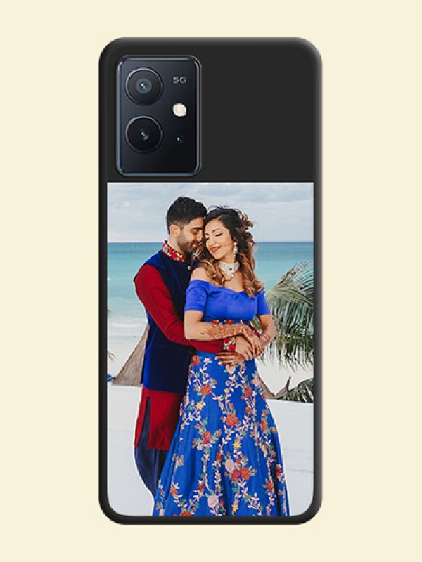 Image Upload With Space Black Color On Custom Soft Matte Mobile Back Cover - Iqoo Z6 5G