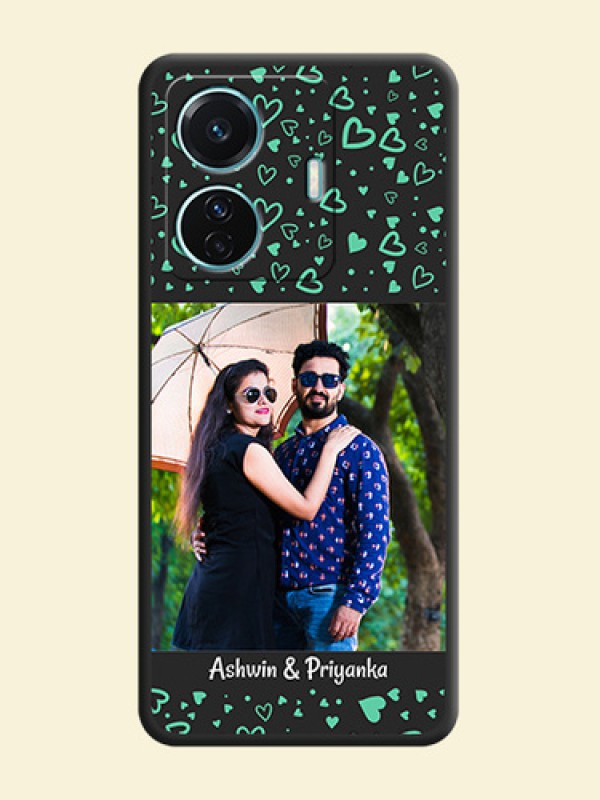 Sea Green Indefinite Love Pattern on Photo on Space Black Soft Matte Mobile Cover - iQOO Z6 Pro 5G