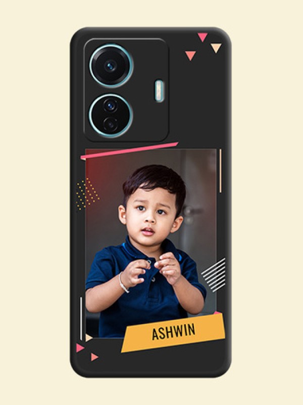 Photo Frame with Triangle Small Dots on Photo on Space Black Soft Matte Back Cover - iQOO Z6 Pro 5G