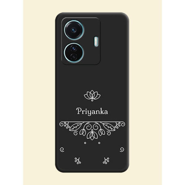 Lotus Garden Custom Text On Space Black Personalized Soft Matte Phone Covers -Iqoo Z6 Pro 5G