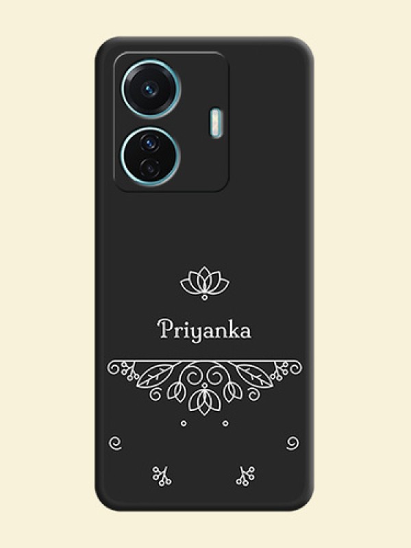 Lotus Garden Custom Text On Space Black Personalized Soft Matte Phone Covers -Iqoo Z6 Pro 5G