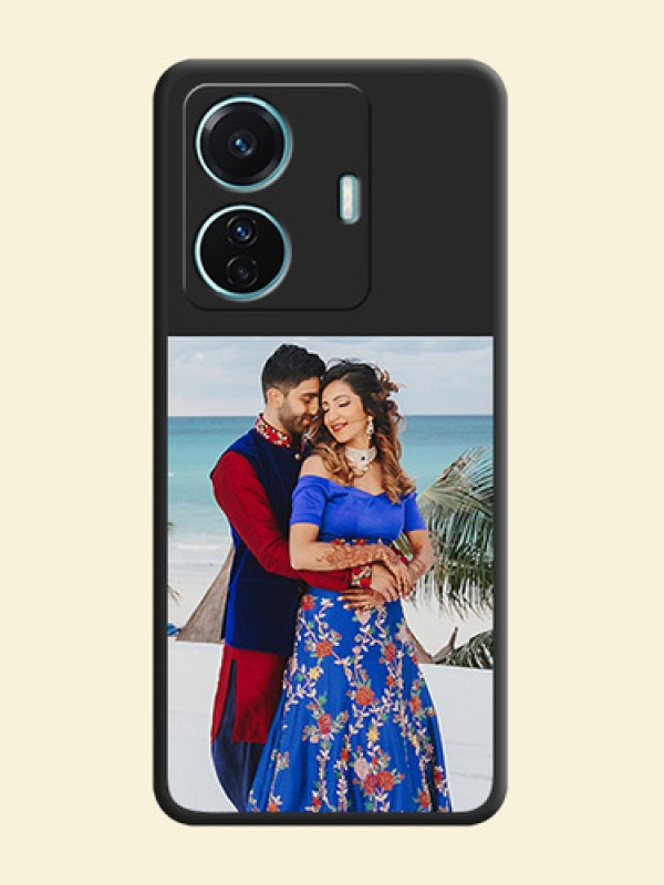 Image Upload With Space Black Color On Custom Soft Matte Mobile Back Cover - Iqoo Z6 Pro 5G