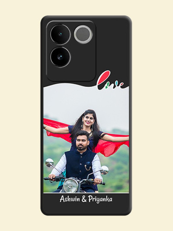 Fall in Love Pattern with Picture - Photo on Space Black Soft Matte Mobile Case - iQOO Z7 Pro 5G