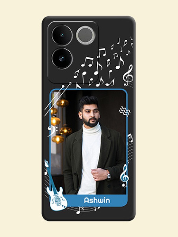Musical Theme Design with Text - Photo on Space Black Soft Matte Mobile Case - iQOO Z7 Pro 5G