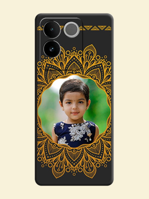 Round Image with Floral Design - Photo on Space Black Soft Matte Mobile Cover - iQOO Z7 Pro 5G