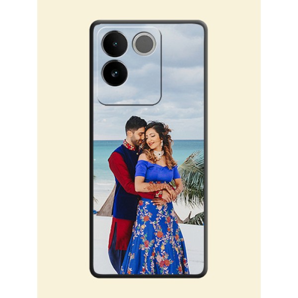 Full Single Pic Upload On Space Black Personalized Soft Matte Phone Covers - iQOO Z7 Pro 5G Full Single Pic Upload On Space Black Personalized Soft Matte Phone Covers - iQOO Z7 Pro 5G