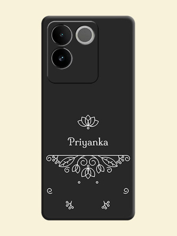 Lotus Garden Custom Text On Space Black Personalized Soft Matte Phone Covers - iQOO Z7 Pro 5G