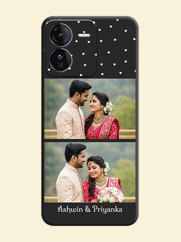 Miniature Love Symbols with Name On Space Black Custom Soft Matte Mobile Back Cover - iQOO Z9 5G