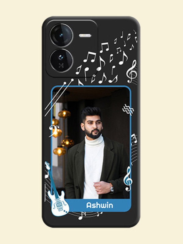 Musical Theme Design with Text on Photo On Space Black Custom Soft Matte Mobile Back Cover - iQOO Z9 5G