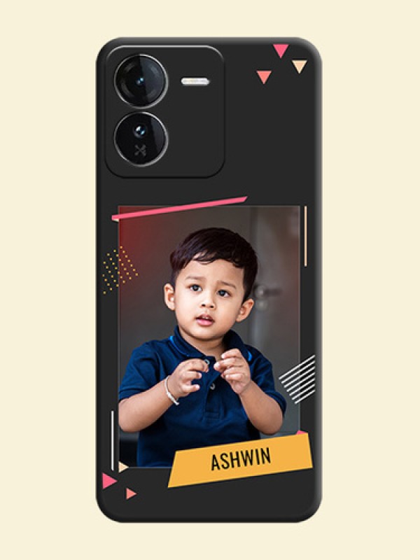 Photo Frame with Triangle Small Dots on Photo On Space Black Custom Soft Matte Mobile Back Cover - iQOO Z9 5G
