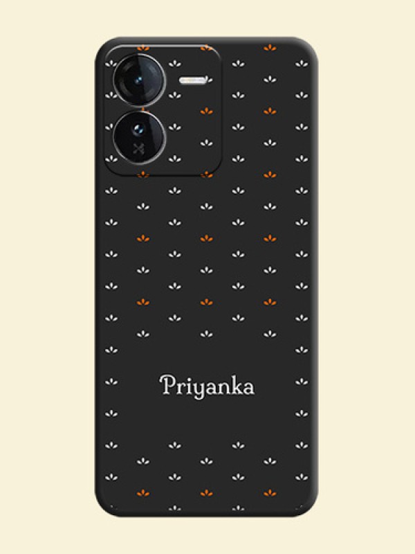 Simple Pattern With Custom Text On Space Black Custom Soft Matte Mobile Back Cover - iQOO Z9 5G