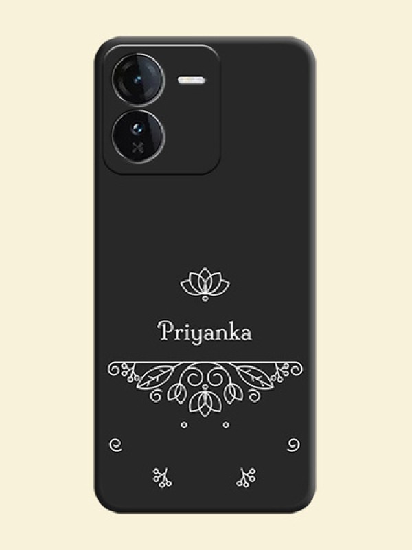 Lotus Garden Custom Text On Space Black Custom Soft Matte Mobile Back Cover - iQOO Z9 5G