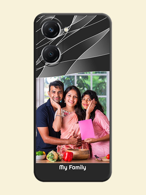 Mixed Wave Lines on Photo On Space Black Custom Soft Matte Mobile Back Cover - iQOO Z9 Lite 5G