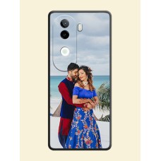Full Single Pic Upload On Space Black Custom Soft Matte Mobile Back Cover - iQOO Z9s 5G