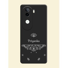 Lotus Garden Custom Text On Space Black Custom Soft Matte Mobile Back Cover - iQOO Z9s 5G