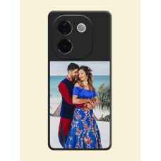 Image Upload With Space Black Color On Custom Soft Matte Mobile Back Cover - Iqoo Z9S Pro 5G