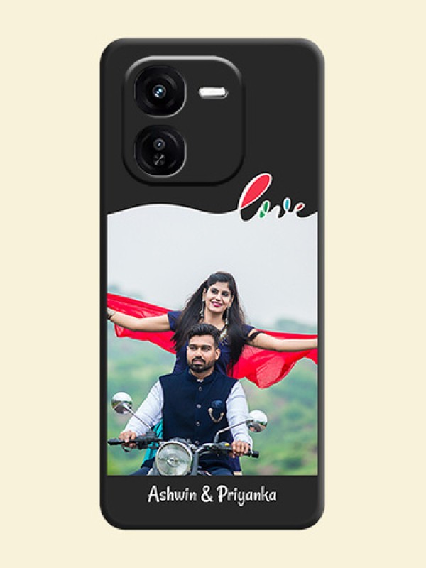 Fall in Love Pattern with Picture on Photo On Space Black Custom Soft Matte Mobile Back Cover - iQOO Z9X 5G