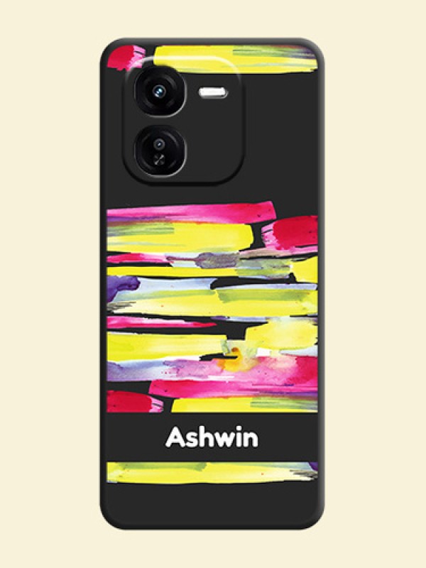 Brush Coloured On Space Black Custom Soft Matte Mobile Back Cover - iQOO Z9X 5G