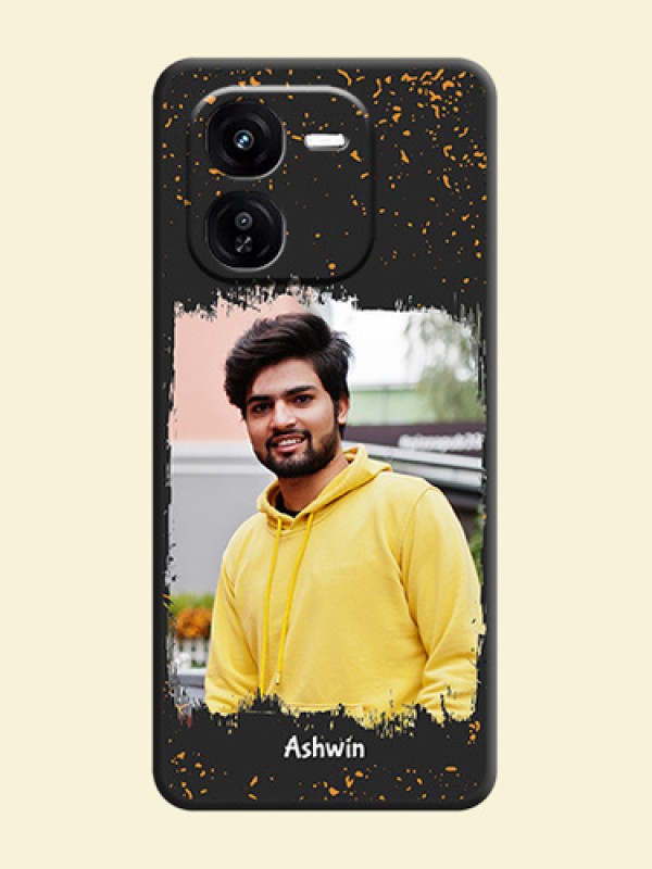 Spray Free Design on Photo On Space Black Custom Soft Matte Mobile Back Cover - iQOO Z9X 5G