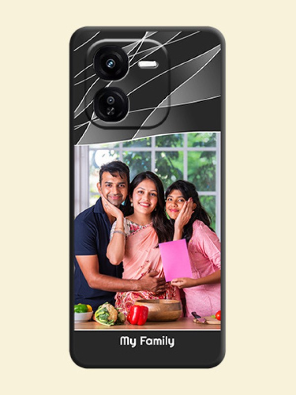 Mixed Wave Lines on Photo On Space Black Custom Soft Matte Mobile Back Cover - iQOO Z9X 5G