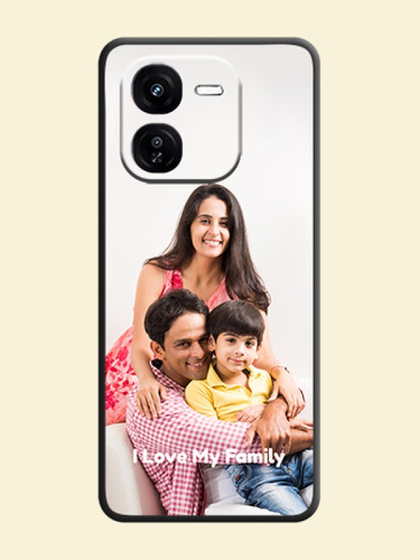 Full Single Pic Upload With Text On Space Black Custom Soft Matte Mobile Back Cover - iQOO Z9X 5G