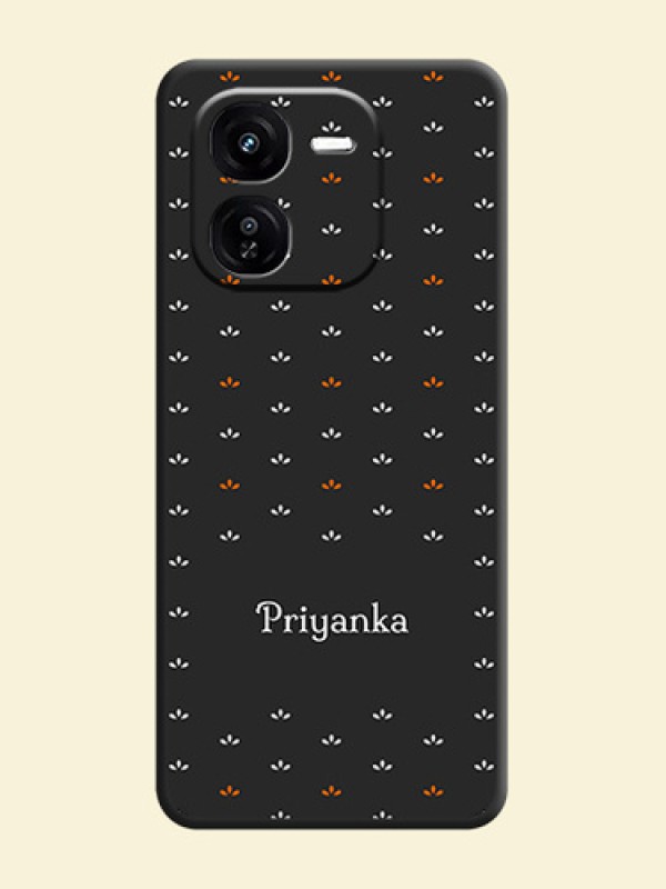 Simple Pattern With Custom Text On Space Black Custom Soft Matte Mobile Back Cover - iQOO Z9X 5G