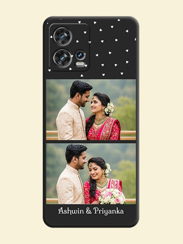Miniature Love Symbols with Name on Space Black Custom Soft Matte Back Cover - Motorola Edge 30 Fusion