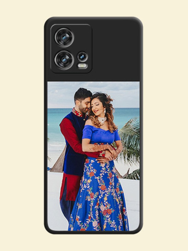 Image Upload With Space Black Color On Custom Soft Matte Mobile Back Cover - Motorola Edge 30 Fusion