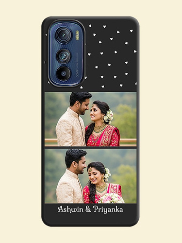 Miniature Love Symbols with Name on Space Black Custom Soft Matte Back Cover - Motorola Edge 30