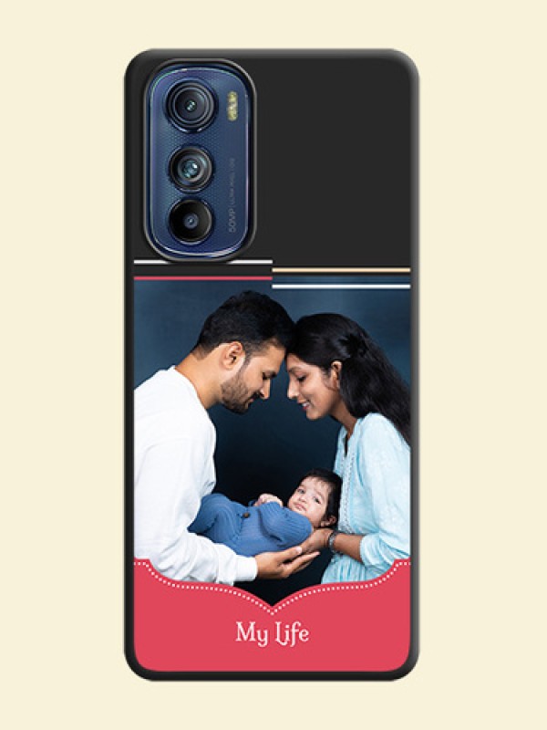 Classic Plain Design with Name on Photo on Space Black Soft Matte Phone Cover - Motorola Edge 30