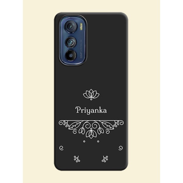 Lotus Garden Custom Text On Space Black Personalized Soft Matte Phone Covers -Motorola Edge 30