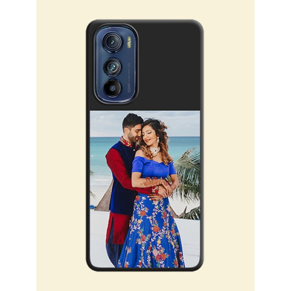 Image Upload With Space Black Color On Custom Soft Matte Mobile Back Cover - Motorola Edge 30