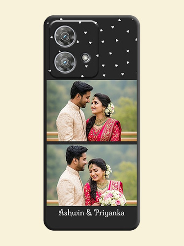 Miniature Love Symbols with Name On Space Black Custom Soft Matte Mobile Back Cover - Motorola Edge 40 Neo