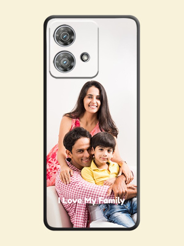 Full Single Pic Upload With Text On Space Black Custom Soft Matte Mobile Back Cover - Motorola Edge 40 Neo