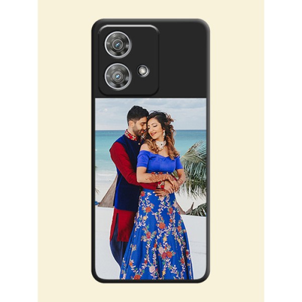 Image Upload With Space Black Color On Custom Soft Matte Mobile Back Cover - Motorola Edge 40 Neo