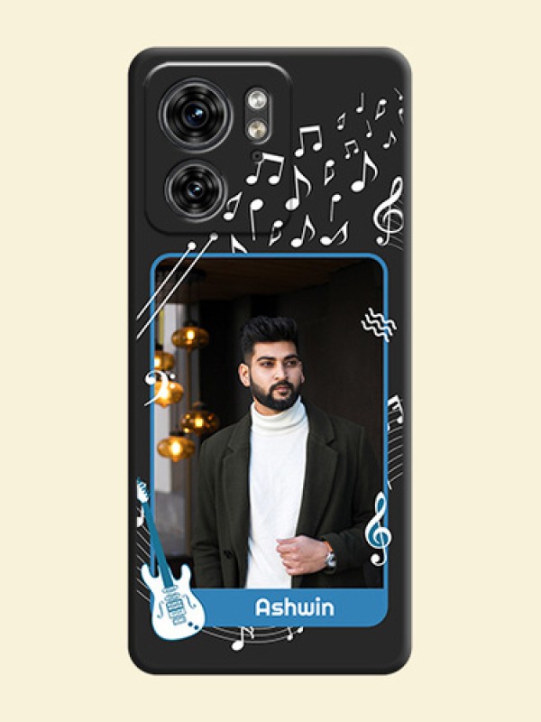 Musical Theme Design with Text - Photo on Space Black Soft Matte Mobile Case - Edge 40