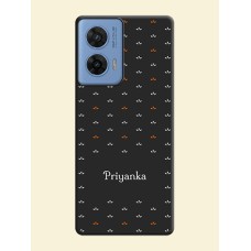 Simple Pattern With Custom Text On Space Black Custom Soft Matte Mobile Back Cover - Motorola Edge 50 Fusion 5G