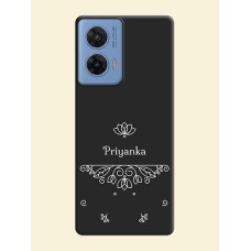 Lotus Garden Custom Text On Space Black Custom Soft Matte Mobile Back Cover - Motorola Edge 50 Fusion 5G
