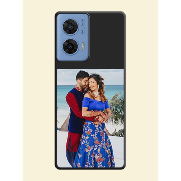Image Upload With Space Black Color On Custom Soft Matte Mobile Back Cover - Motorola Edge 50 Fusion 5G