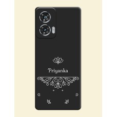 Lotus Garden Custom Text On Space Black Custom Soft Matte Mobile Back Cover - Motorola Edge 50 Fusion
