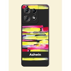 Brush Coloured On Space Black Custom Soft Matte Mobile Back Cover - Motorola Edge 50 Pro 5G