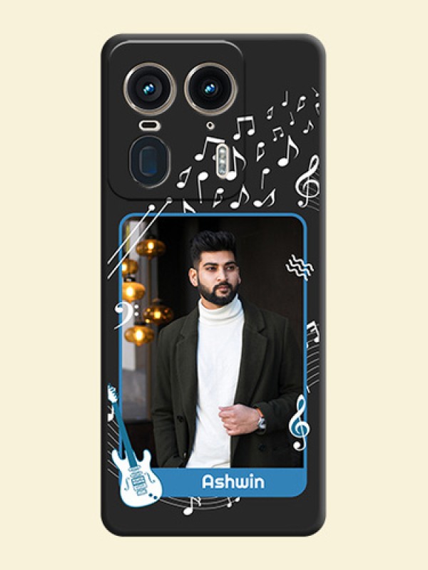 Musical Theme Design with Text on Photo On Space Black Custom Soft Matte Mobile Back Cover - Motorola Edge 50 Ultra 5G