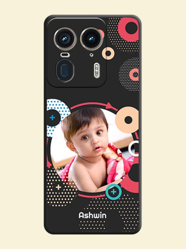 Multicoloured Round Image On Space Black Custom Soft Matte Mobile Back Cover - Motorola Edge 50 Ultra 5G