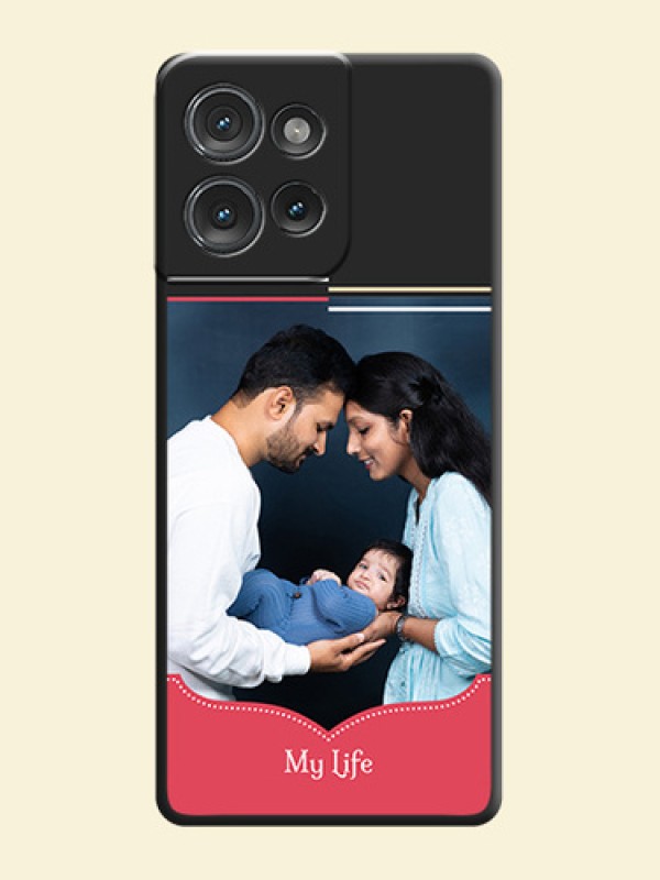 Classic Plain Design with Name On Space Black Custom Soft Matte Mobile Back Cover - Motorola Edge 50