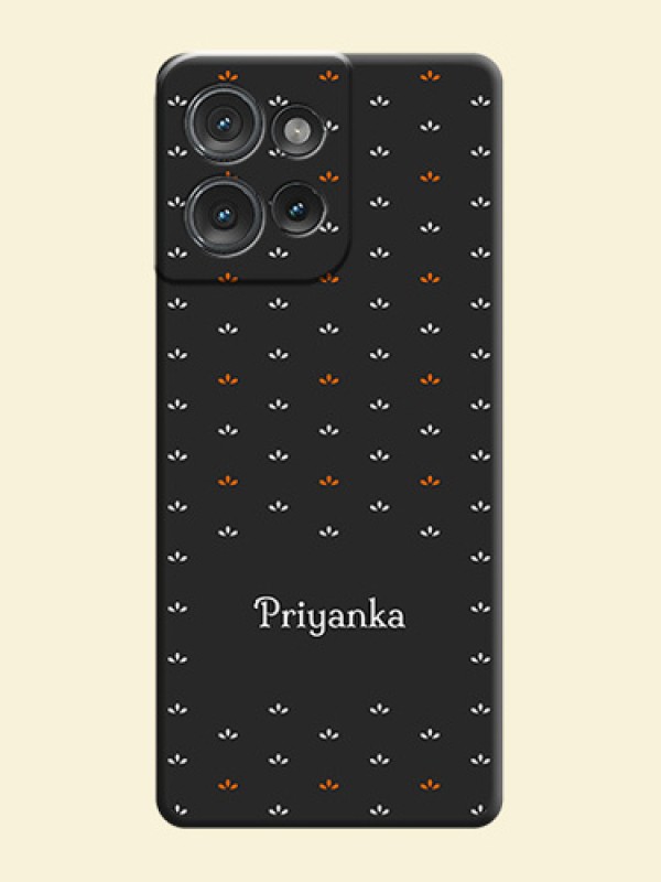 Simple Pattern With Custom Text On Space Black Custom Soft Matte Mobile Back Cover - Motorola Edge 50