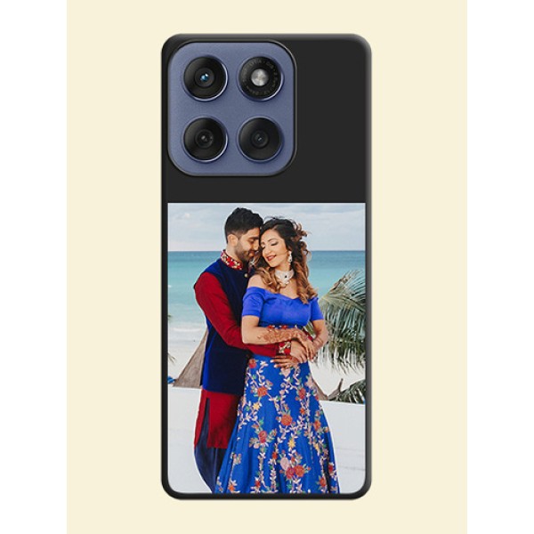 Image Upload With Space Black Color On Custom Soft Matte Mobile Back Cover - Motorola Edge 60 Fusion